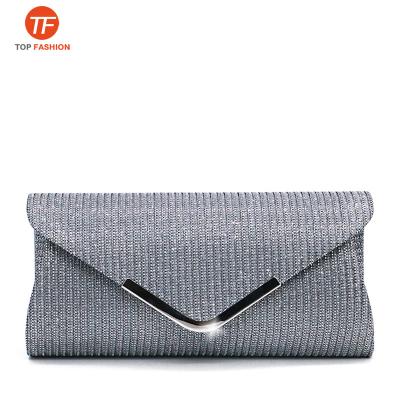 China Wholesale Wavy Sparkle Women Evening Clutch Purses Glitter Wrap Flap Evening Clutch Clips from factory for sale