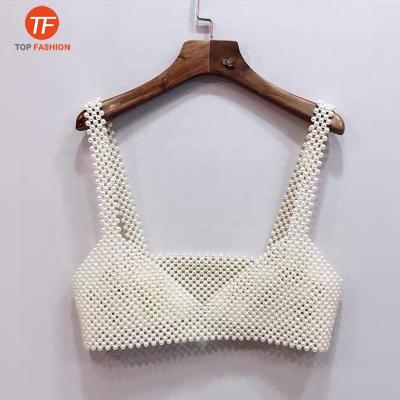 China 2020 Luxury Popular Ivory Resin Beads Bra Beads Vest for sale