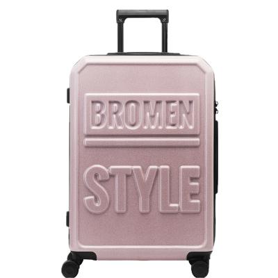 China Latest Feature Eco-friendly Material Design Factory Wholesale Customized Glossy Travel Luggage Fashionable Suitcase Trolley Luggage Sets for sale