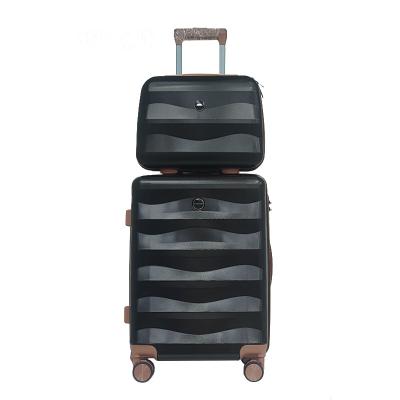 China Beautiful Eco-friendly Luxury High Grade Set Luggage Bag Set For Promotion Gift With Color Matching Brown for sale