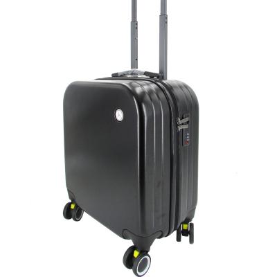 China Latest Design 16 Inch Wholesale Lightweight ABS Loading Mini Travel Airplane Baggage Trolley Small Suitcase Luggage for sale