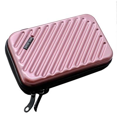 China Waterproof 7 Inch ABS+PC Simple Lines Colored Small Handbag Cosmetic Lady Makeup Bag for sale