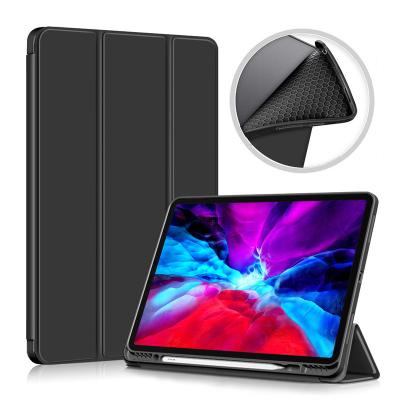 China Luxury Simple Solid Back Hole Adjustable Silicone 2018 2020 Pen Holder 2021 Tablet Cover For iPad 12.9 Case for sale