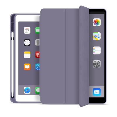 China High Quality Soft Silicone Cover Genuine Leather Shockproof Tablet Cases For Pencil Holder iPad 10.2 Case for sale