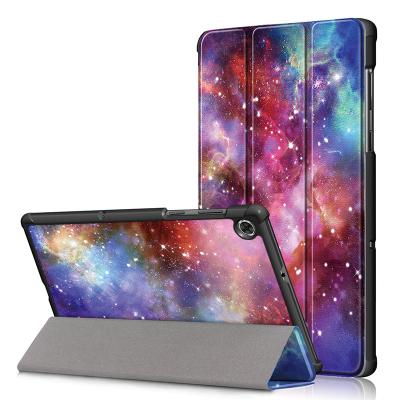 China Colorful Ultra Thin Triple Stand Printing Lether Tablet Cover Case For Lenovo M10 FHD Plus TB-X606F TB-X606X 10.3inch 2020 Label for sale