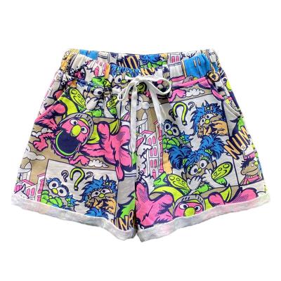 China 2022 summer new slim wide fit instagram Anti-wrinkle fashion cartoon copy look loose leg hot pants for sale