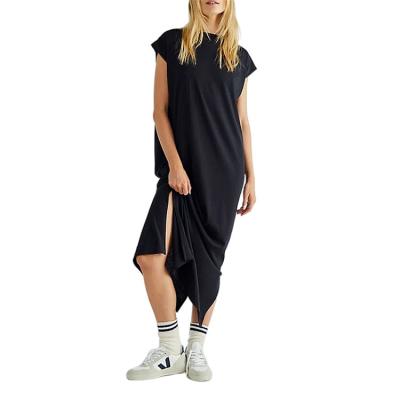 China High Quality Knitted Anti-Static Soft Long Comfortable Casual Dress, Home Long Split Dress for sale