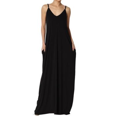 China V Neckline Sleeveless Maxi Slip Dress Loose Anti-Static Sexy Maternity Women's Dress for sale