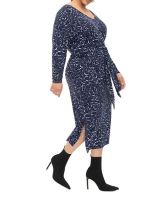 China Ladies Leopard Anti-Static Casual Dress Sheath Long Sexy Side Split Plus Size Dress For Women for sale