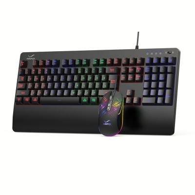 China New Product Best-Selling Anti-Fall Backlit Ergonomic Design Double-Adjustable Slope Bracket Wired Gaming Keyboard And Mouse Combo for sale