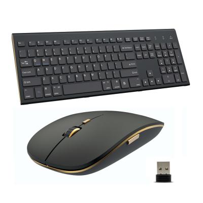 China Ergonomic Pick 104 Full Size Anti-Drop 2.4Ghz Dual Scissor System Dual Scissor System Key Quiet Slope Wireless Keyboard And Mouse Combos for sale