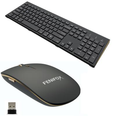 China Ergonomic Pick 104 Key Anti-Drop Scissor 2.4Ghz Dual System Quiet Switch Slope Normal Wireless Keyboard And Mouse Combos for sale