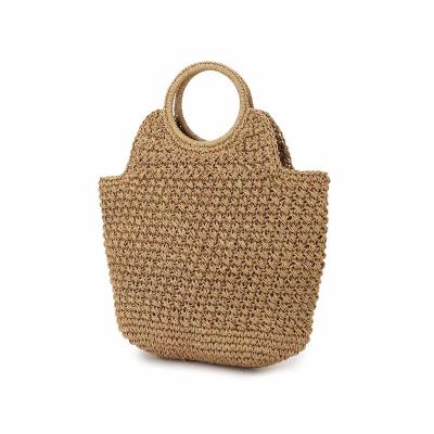 China Straw Hand Bag New Design Hertz Lightweight Hot Summer Handmade Women Tote Bag Beach Handbags for sale