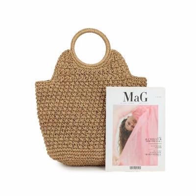 China Hertz High Quality Customized Logo Beach Bags Straw Bags Summer Beach Bags Rattan Handbag For Women for sale