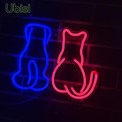 China Lovely Theme Park Pet Light LED Neon Sign Illuminated Custom LOGO Dog Cat Neon Sign Light for sale