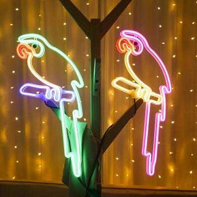 China Other ready to ship 2022 new neon parrot decorate living room bedroom with colorful neon for sale