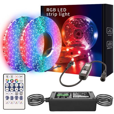 China Hotel Ready To Board 5050 RGB Color 90 Led Light Remote Control Intelligent Flexible Light Belt for sale