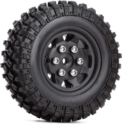 China RC Hobby 1.0 Inch Micro Beadlock Wheel And Tires Set For 1/24 RC Crawler Axial Deadbolt SCX24 90081 C10 for sale