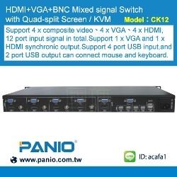 China Full HD HDMI 1080P KVM Seamless Switch +VGA Switch Quad multi-Viewer for sale