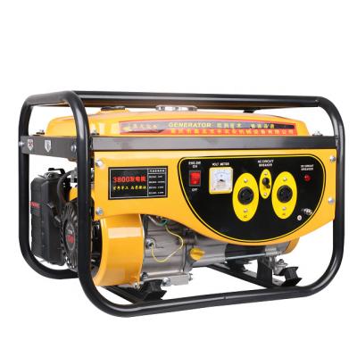 China Good Price 6.5hp 220v 2kw 0.6L Recoil Start Gasoline Generator Set for sale