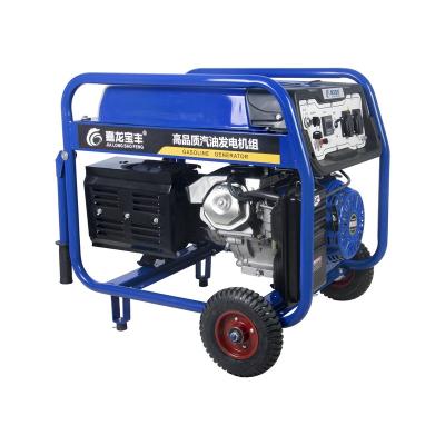 China Electric Starter 15hp 220v 6kw 6.5kw Gasoline Generator Air Cooled With 1.1L Wheels for sale