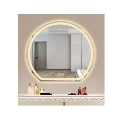 China Customized LED Round Bathroom Mirror Aluminum LED Lighted Bathroom Mirror 12V Voltage for sale