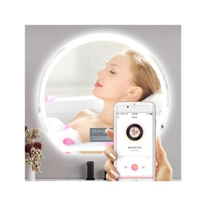 Cina 3000K - 6000K Bluetooth Music Mirror Customized Round LED Vanity Mirror in vendita