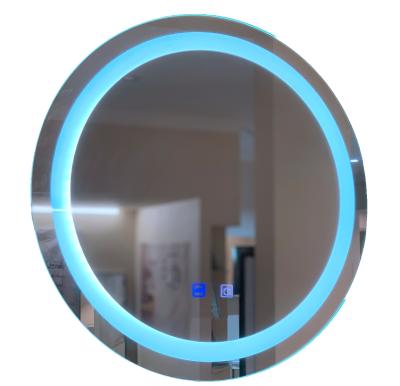 China Warm White LED Round Bathroom Mirror 800*600mm Touch Screen LED Mirror IP44 for sale