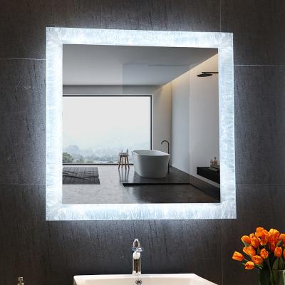 China 3000K - 6000K Anti Fog Bathroom Mirror 24 30 36 48 Inch Square Light Up Mirror for sale