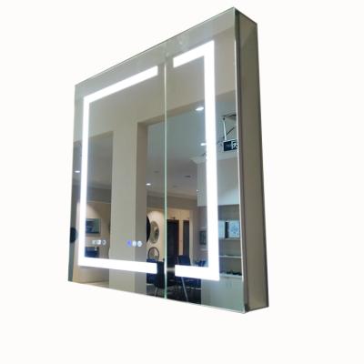 China Aluminum Silver Mirror Cabinet 3000K - 6000K Bathroom Medicine Mirror Cabinet for sale