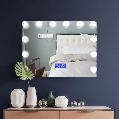 China Wall Mounted LED Makeup Mirror Polished Touch Screen Make Up Mirror 5000K 6000K for sale