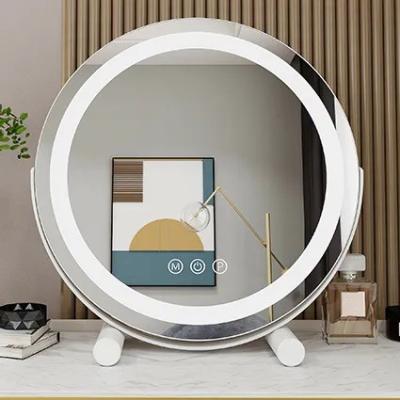 China 3000K - 6000K LED Makeup Mirror Round Touch Screen Light Up Mirror for sale