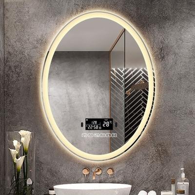 China Customized Touch Sensor Bathroom Mirror Wall Mounted Oval Backlit Bathroom Mirror 4000K 5000K for sale