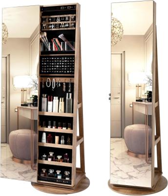 China 360° Swivel Jewellery Cabinet Mirror ‎Glass Rotating Mirror Cabinet Frameless for sale