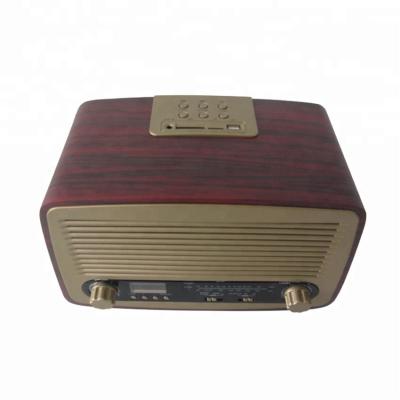 China Wooden Retro Clock FM Radio USB SD TF MP3 Player FM AM Radio With Blue Tooth Speaker for sale