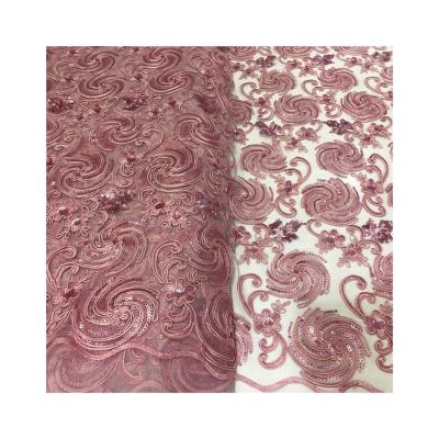 China Sustainable New Arrival Embroidery Home Cotton Fabric Winding Textile Printed Sequin Beads Fabric For Lady for sale