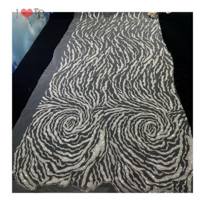 China Soft to touch big swirl pattern shiny sugar lace bridal fabric for sewing dress for sale