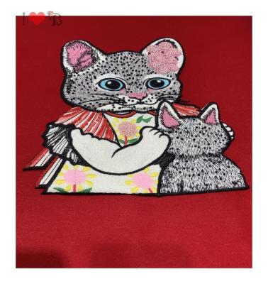 China Gently touch mom's cute cat caressing her baby patch for sewing garment, quality exquisite patch for sale