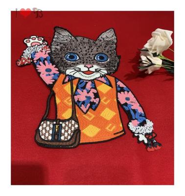 China Gently touch new cuty cat design embroidery wedding patch for evening dress for sale