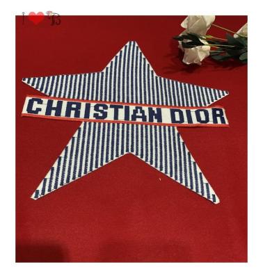 China Soft to touch navy blue striped star patch for diy material for sale