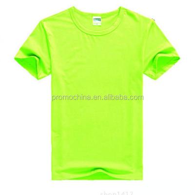 China Breathable Custom Logo Printing Cheap High Quality Cotton Plain Fluorescent Green T Shirt for sale