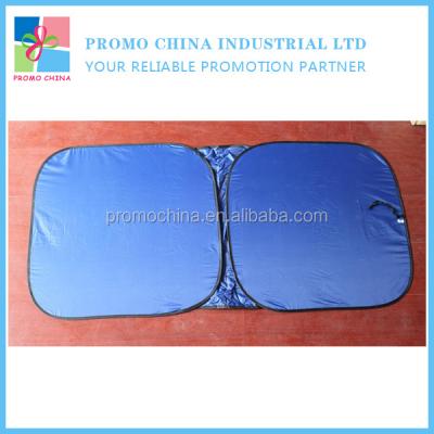 China Eco-friendly Customized Navy Blue Square Car Folding Sunshade With Branded LOGO for sale