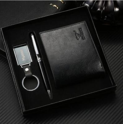 China Custom Black Leather Corporate Business Logo Gift Sets Hot Selling Personalized Black Leather Corporate Business Logo Gift Sets For Promotion for sale