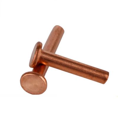 China China Wholesale Good Quality Copper Flat Head Solid Rivets Length 8mm 10mm 12mm 14mm 16mm Stainless Steel Rivets for sale