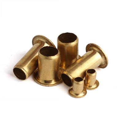 China Furniture Automative Hardware M4 M5 Double Rivet Hollow Copper Brass Grains Side PCB PCB Vias Double Nails Flat Head for sale