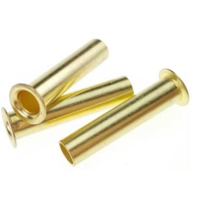 China Brass flat head best-selling specials all hollow rivets trumpet shape brass rivets tubular copper rivets for sale