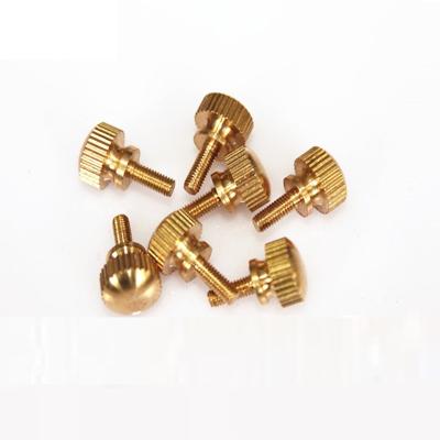 China Thumb Shoulder Screw Flat Brass Knurled Head Fully Threaded #10 UNC DIN464 Threads for sale