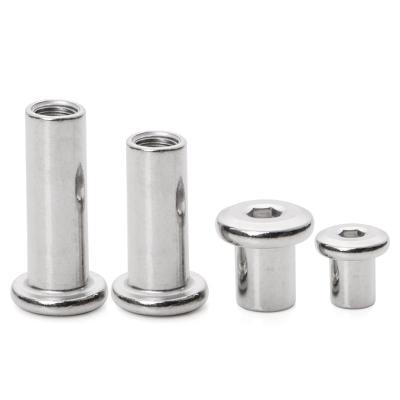 China Heavy Industry Stainless Steel Barrel Hex Socket Socket Furniture Connector Flat Head Nut M2 M3 M4 M5 M6*20 M6*20 M12 for sale