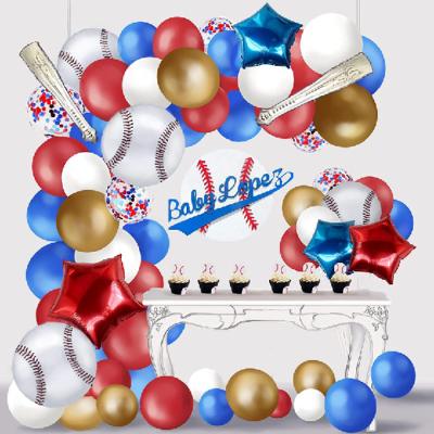 China 2021 New Latex Baseball Party Supplies Balloons Baby Kids Birthday Party Decoration Set Balloons Garland Set for sale