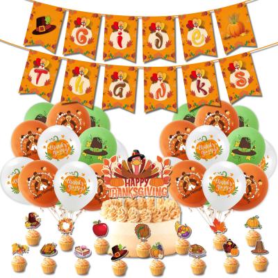 China 2022 New Paper Latex Party Supplies Decorations Tableware Set Banner Decorations Drop Decor Thanksgiving for sale